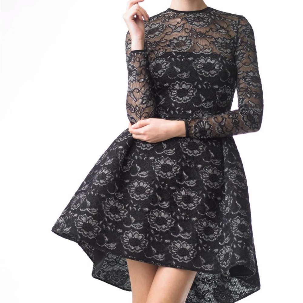 Issue NY fit and flair long sleeve lace dress.